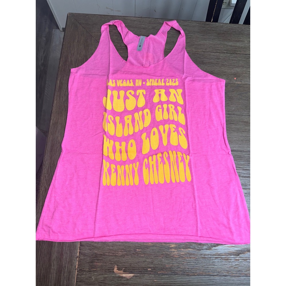 Kenny Chesney Las Vegas Sphere 2025 Pink Island Girl Racerback Tank Top XL